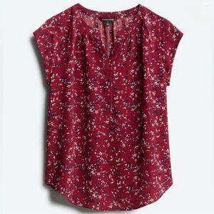 NWT 41 Hawthorn Petite
Women's Morey Cap Sleeve
Split Neck Blouse PM